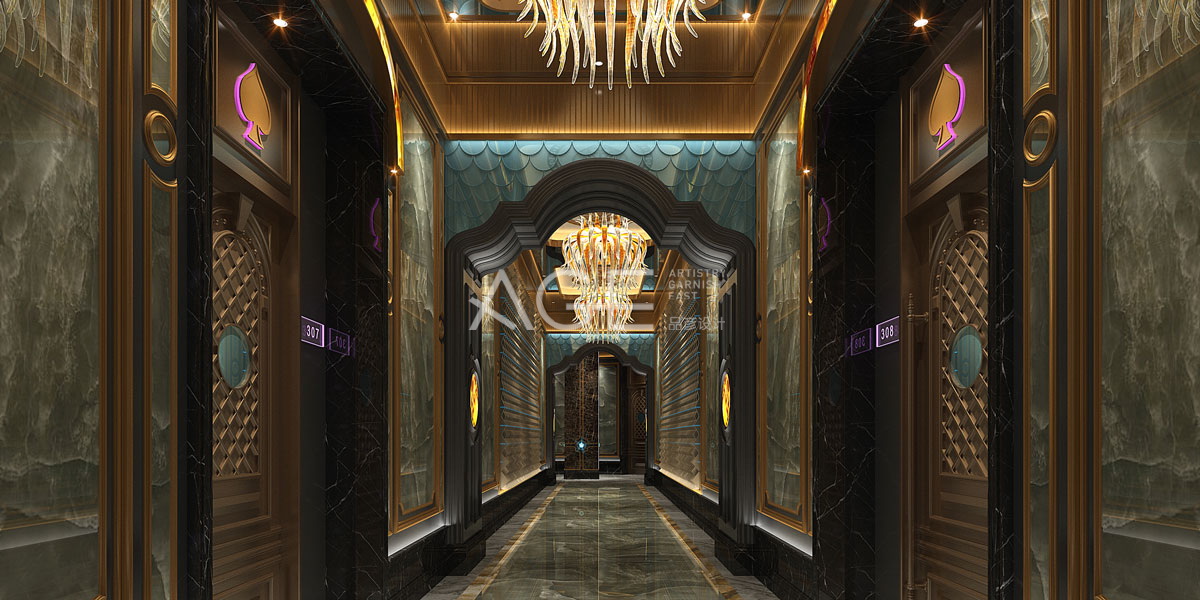 Ktv走廊設計必須要空間布局合理，要有風格定位