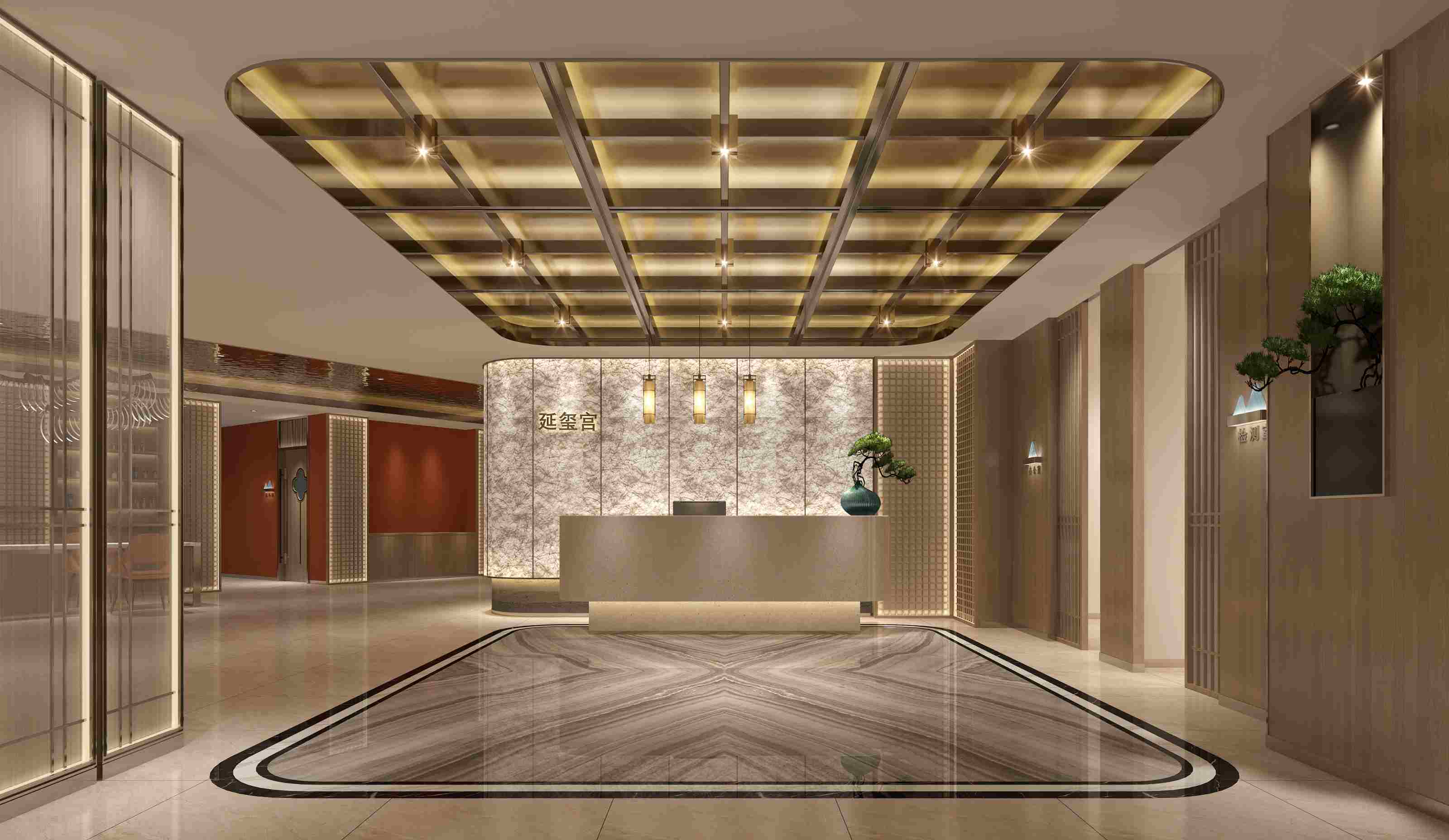 延璽宮前廳設計丨原木淡雅，一見“清”心